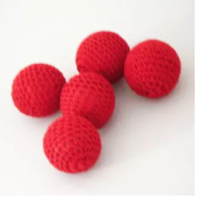1″ Crochet Ball – Red